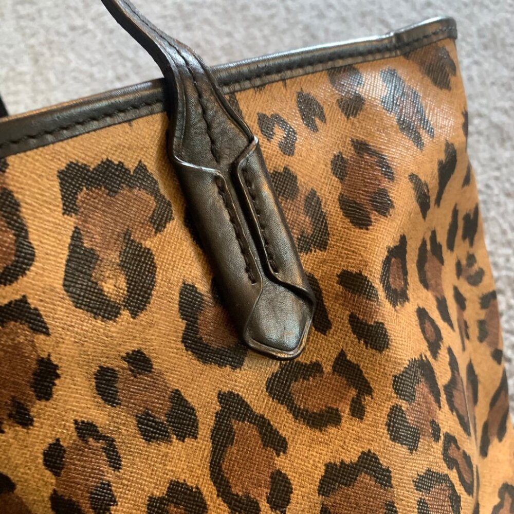 Lauren Ralph Lauren Leopard Print Tote Bag - Brown and Black - Picture 12 of 14